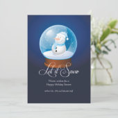 Sneeuwman Globe Zakelijke Kerstkaart (Staand voorkant)