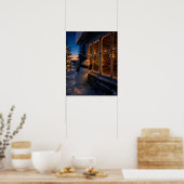 Sneeuwman gluurt bij het Raam Poster (Keuken)