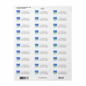 Sneeuwman Golfer Retouradreslabel Etiket (Full Sheet)
