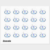 Sneeuwman Golfer Ronde Sticker (Vel)