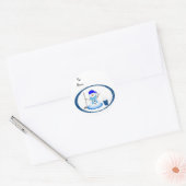 Sneeuwman Golfer Ronde Sticker (Envelop)