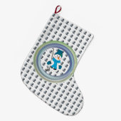 Sneeuwman Golfer Seizoensschommel Grote Kerstsok (Voorkant (Hangend))