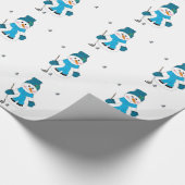 Sneeuwman Golfer Seizoenswing Inpakpapier (Hoek)