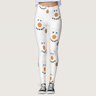 Sneeuwman Grappig Gezicht Schattigee Nieuwigheid K Leggings
