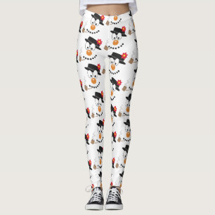 Sneeuwman Grappig Gezicht Schattigee Nieuwigheid K Leggings