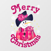 Sneeuwman Groet Decoratieve Venster Cling Raamsticker (Vel)