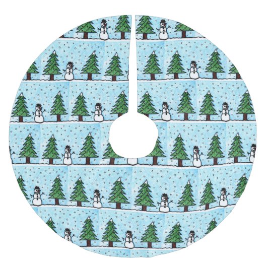Sneeuwman Groeten Kerstboom Rok (Voorkant)