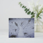 Sneeuwman Happy Face PhotoAnsichtkaart Briefkaart (Staand voorkant)