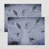 Sneeuwman Happy Face PhotoAnsichtkaart Briefkaart (Voorkant / Achterkant)