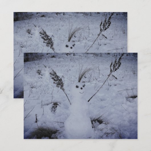 Sneeuwman Happy Face PhotoAnsichtkaart Briefkaart (Voorkant / Achterkant)