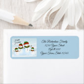 Sneeuwman Happy Holiday Blue Retouradreslabels Etiket (Insitu)