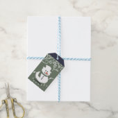 Sneeuwman Happy Holiday Gift Labels Cadeaulabel (Met Touw)
