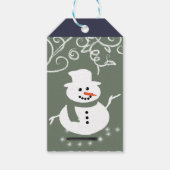 Sneeuwman Happy Holiday Gift Labels Cadeaulabel (Voorkant)