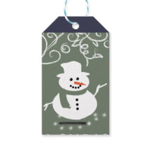 Sneeuwman Happy Holiday Gift Labels