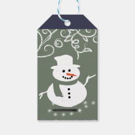 Sneeuwman Happy Holiday Gift Labels Cadeaulabel