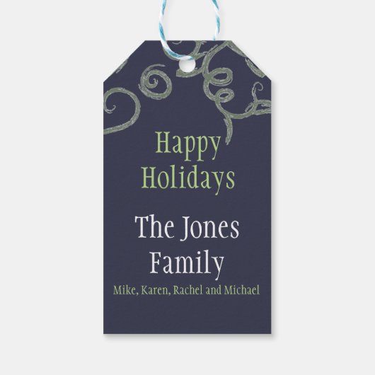 Sneeuwman Happy Holiday Gift Labels Cadeaulabel (Achterkant)