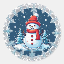  sneeuwman "Happy Snow Days" Sticker
