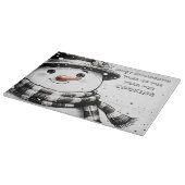 Sneeuwman heerlijke tijd van de dag om te koken snijplank (Hoek)