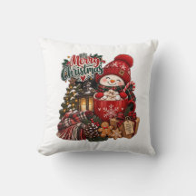 Sneeuwman Heet Chocolade Kussen Kerstcadeau