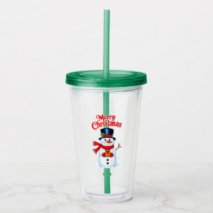 Sneeuwman (heilige hoed) acryl drinkbeker