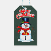Sneeuwman (heilige hoed) cadeaulabel (Voorkant)