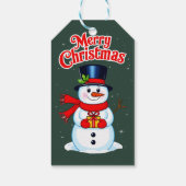 Sneeuwman (heilige hoed) cadeaulabel (Achterkant)