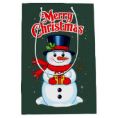 Sneeuwman (heilige hoed) medium cadeauzakje (Voorkant)