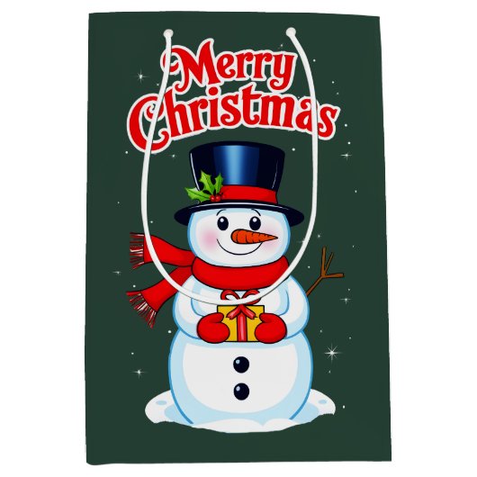 Sneeuwman (heilige hoed) medium cadeauzakje (Voorkant)