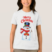 Sneeuwman (heilige hoed) Tri-Blend shirt (Voorkant)
