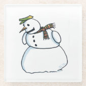 Sneeuwman helder onderzetter glazen onderzetter (Voorkant)