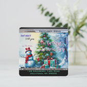 Sneeuwman  herinnering aan een kerstfeest kaart (Staand voorkant)