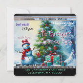 Sneeuwman  herinnering aan een kerstfeest kaart (Voorkant)