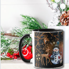 Sneeuwman & Herten Vrienden Nacht Verhaal Custom K Mok