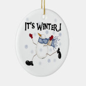 Sneeuwman Het is Winter Ornament (Rechts)