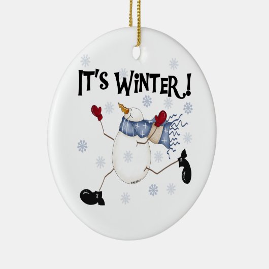 Sneeuwman Het is Winter Ornament (Rechts)