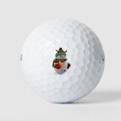 Sneeuwman Holding Stars Golf Ball Golfballen (Voorkant)