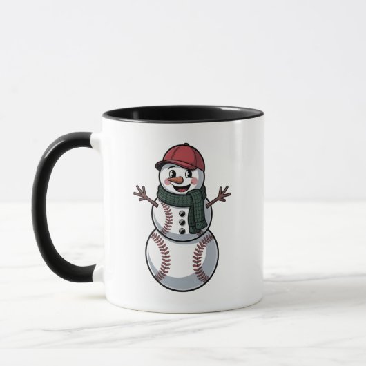 Sneeuwman honkbal kerst santa honkbal sport mok (Links)