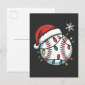 Sneeuwman honkbal kerst santa honkbal sport uitnodiging briefkaart (Voorkant / Achterkant)