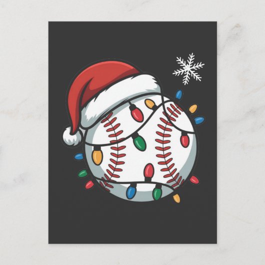 Sneeuwman honkbal kerst santa honkbal sport uitnodiging briefkaart (Voorkant)
