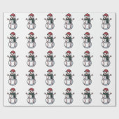 Sneeuwman Honkbal Kerstman Honkbal Sport Cadeaupapier (Vlak)