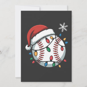 Sneeuwman Honkbal Kerstman Honkbal Sport Kaart