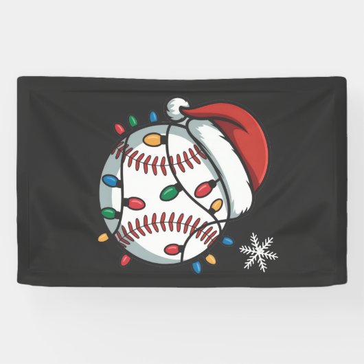 Sneeuwman Honkbal Kerstman Honkbal Sport Spandoek (Horizontaal)