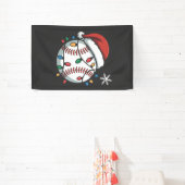 Sneeuwman Honkbal Kerstman Honkbal Sport Spandoek (Insitu)