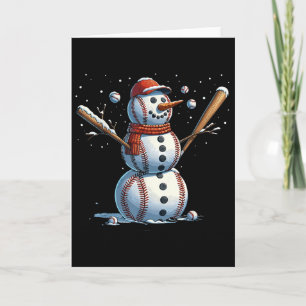Sneeuwman honkbal Kerstmis Winter  Kaart