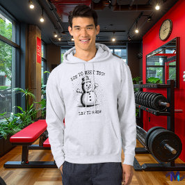  Sneeuwman Hoodie - Retro Halftone Zwart