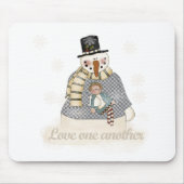 Sneeuwman hou van elkaar muismat (Voorkant)