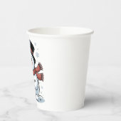 Sneeuwman houdt Matcha Drink kerst vast Papieren Bekers (Links)