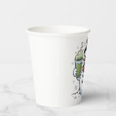 Sneeuwman houdt Matcha Drink kerst vast Papieren Bekers (Rechts)