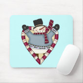 Sneeuwman houdt van T-shirts en cadeaus Muismat (Met muis)