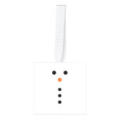 Sneeuwman Houten Kubus Kerst Ornament (Voorkant)